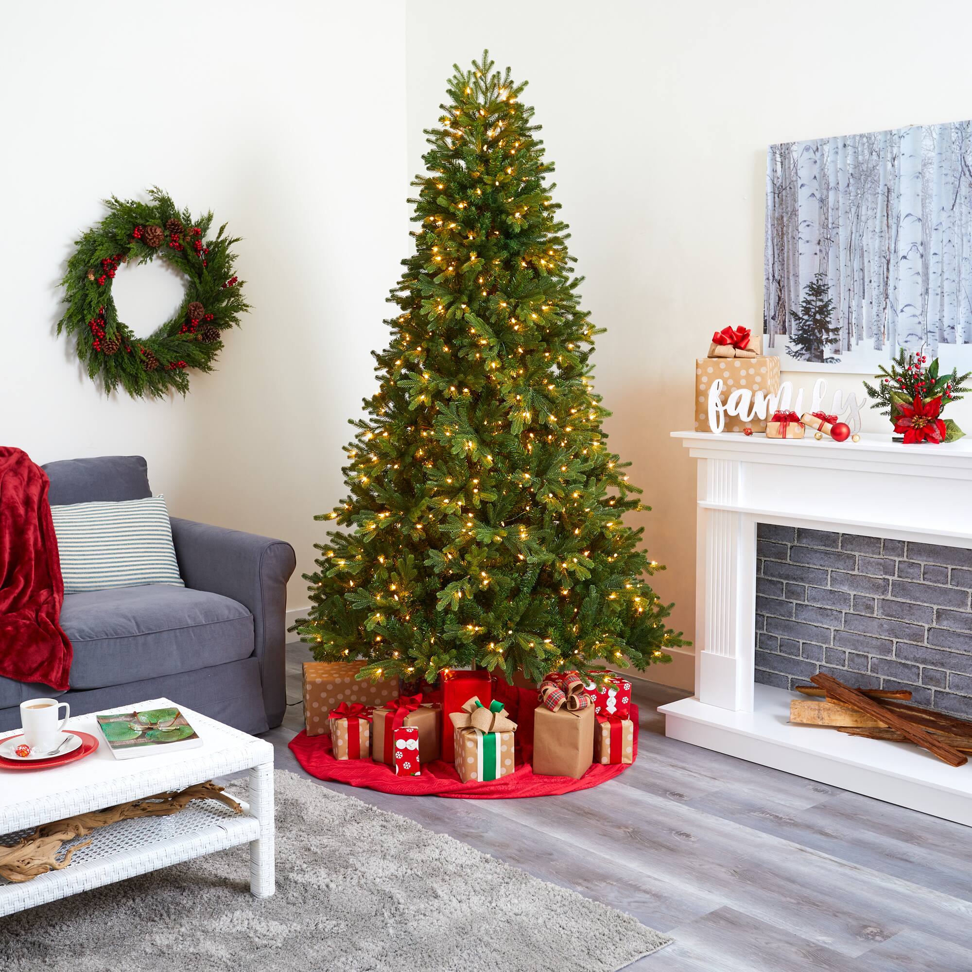 7.5ft. Pre-Lit Washington Fir Artificial Christmas Tree with Clear Lights